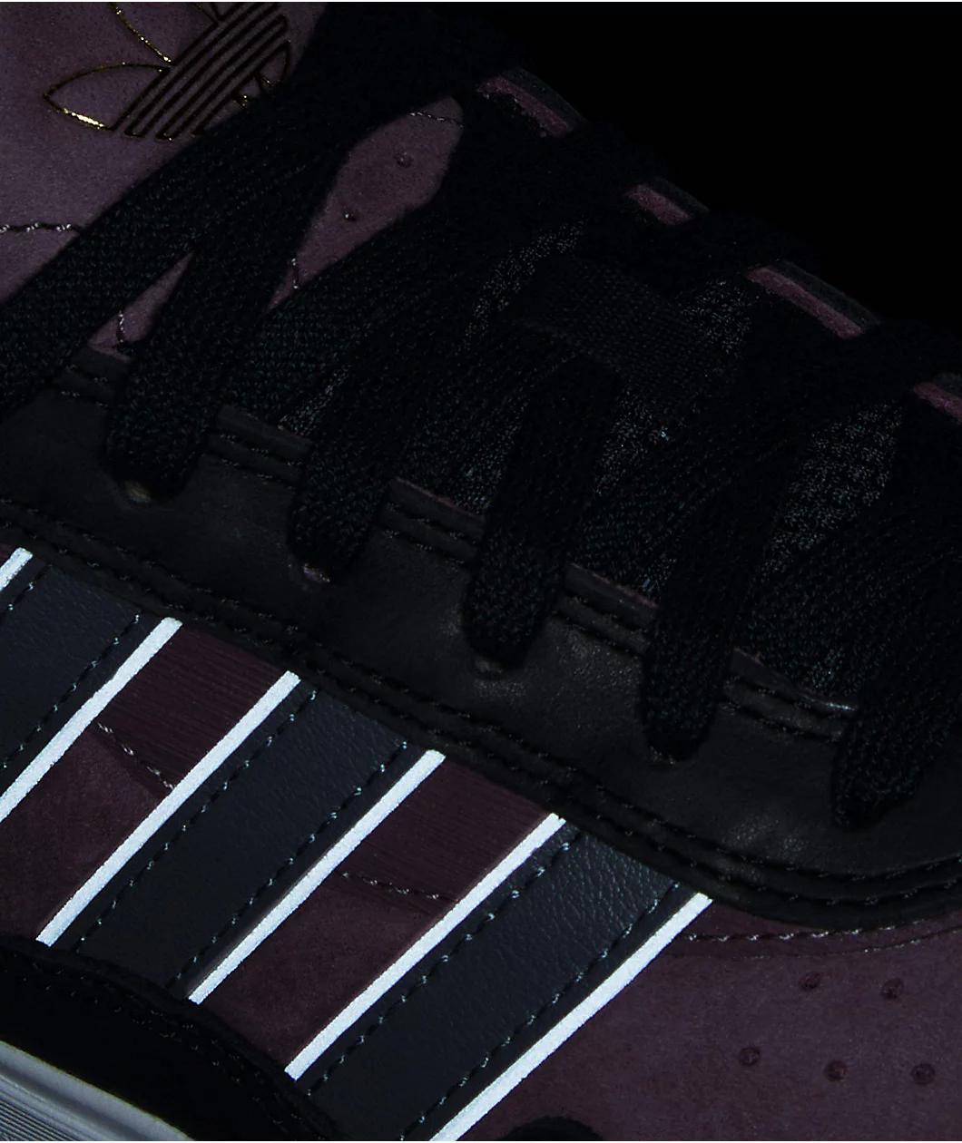 adidas Tyshawn II Shadow Fig, Core Black, & Charcoal Solid Grey Skate Shoes Product Image