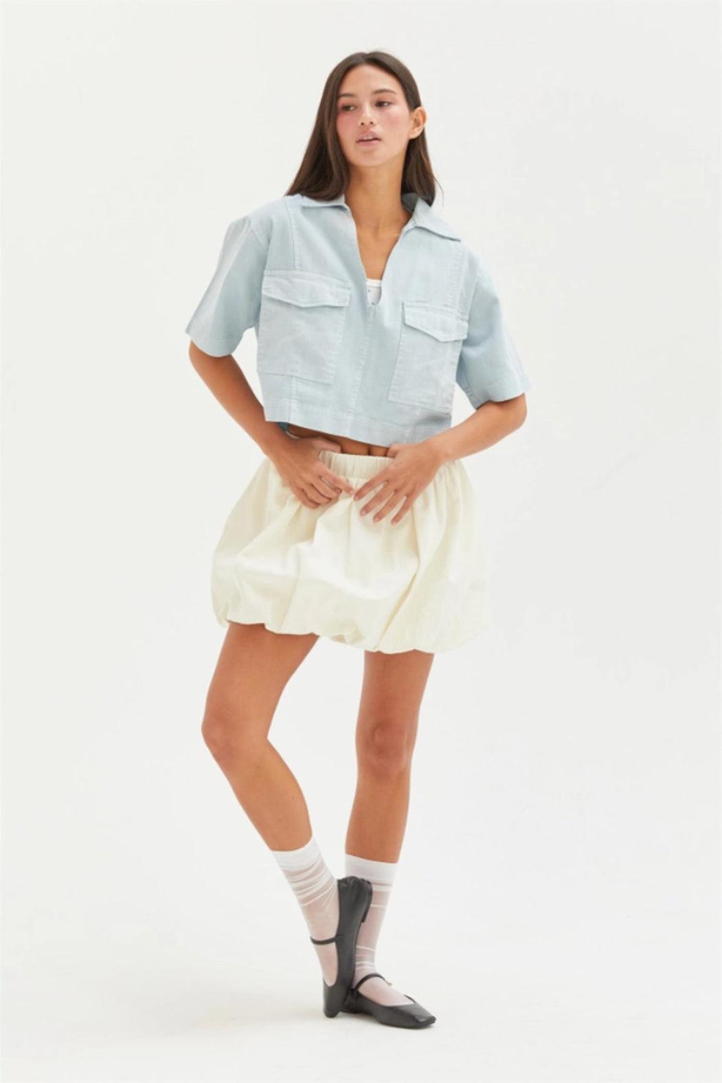 Pocketed Denim Top Product Image