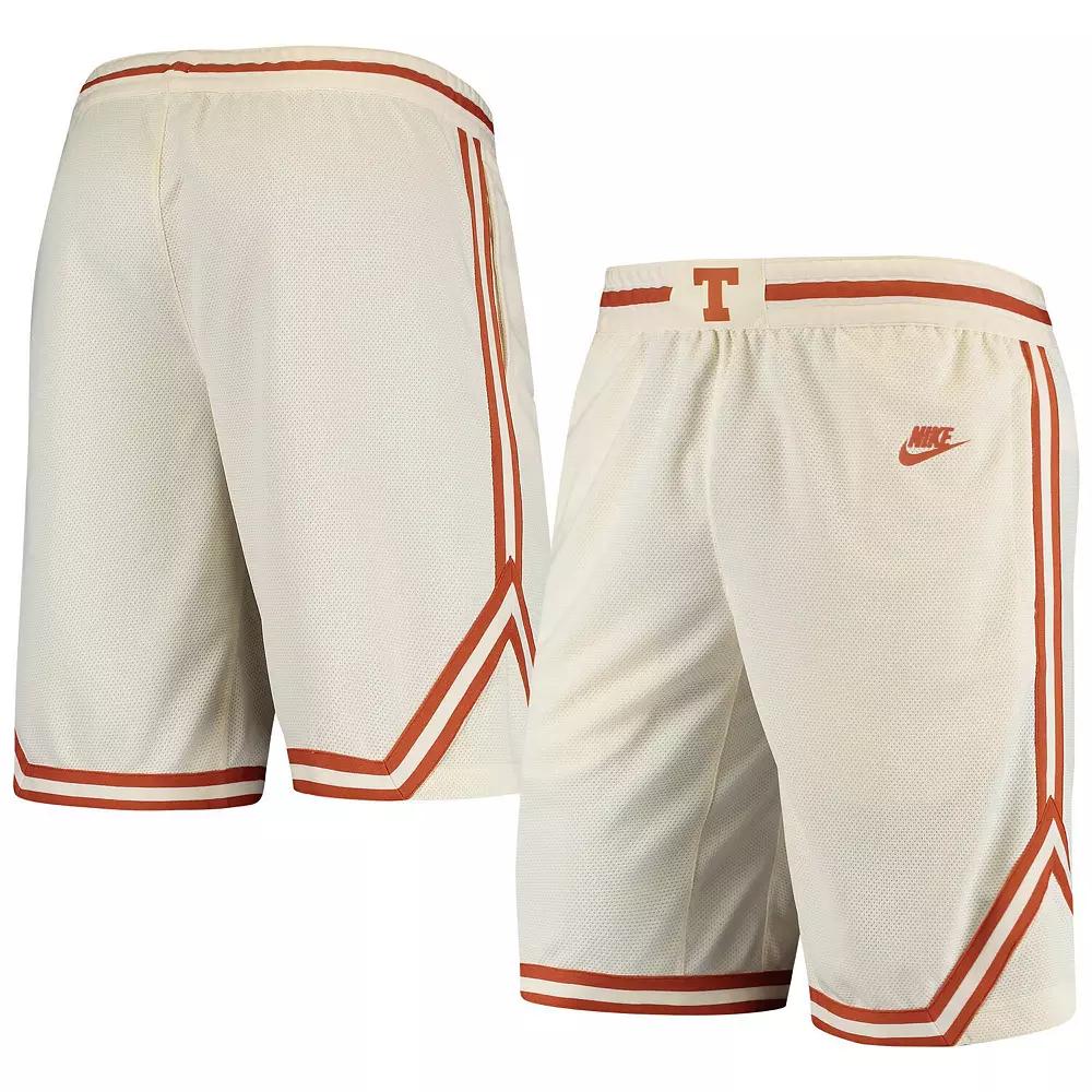 Men's Nike Cream Texas Longhorns Retro Replica Performance Basketball Shorts,  Product Image