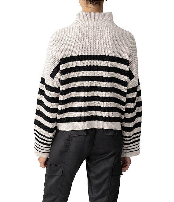 Sanctuary Stay Cozy Chenille Knit Stripe Print Turtleneck Long Sleeve Pullover Sweater Product Image