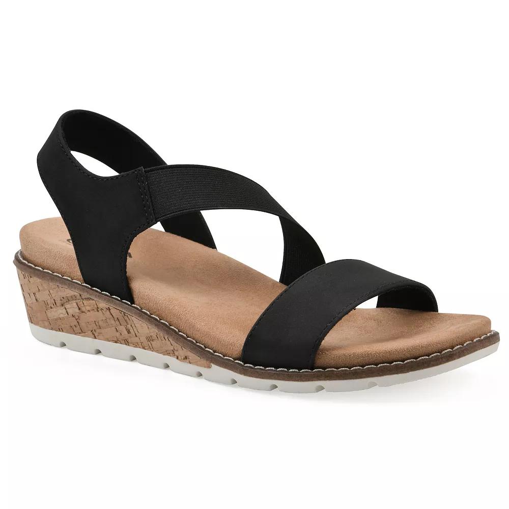 Cliffs by White Mountain Tinnley Women's Wedge Sandals, Size: 11, Black Nubuck Product Image