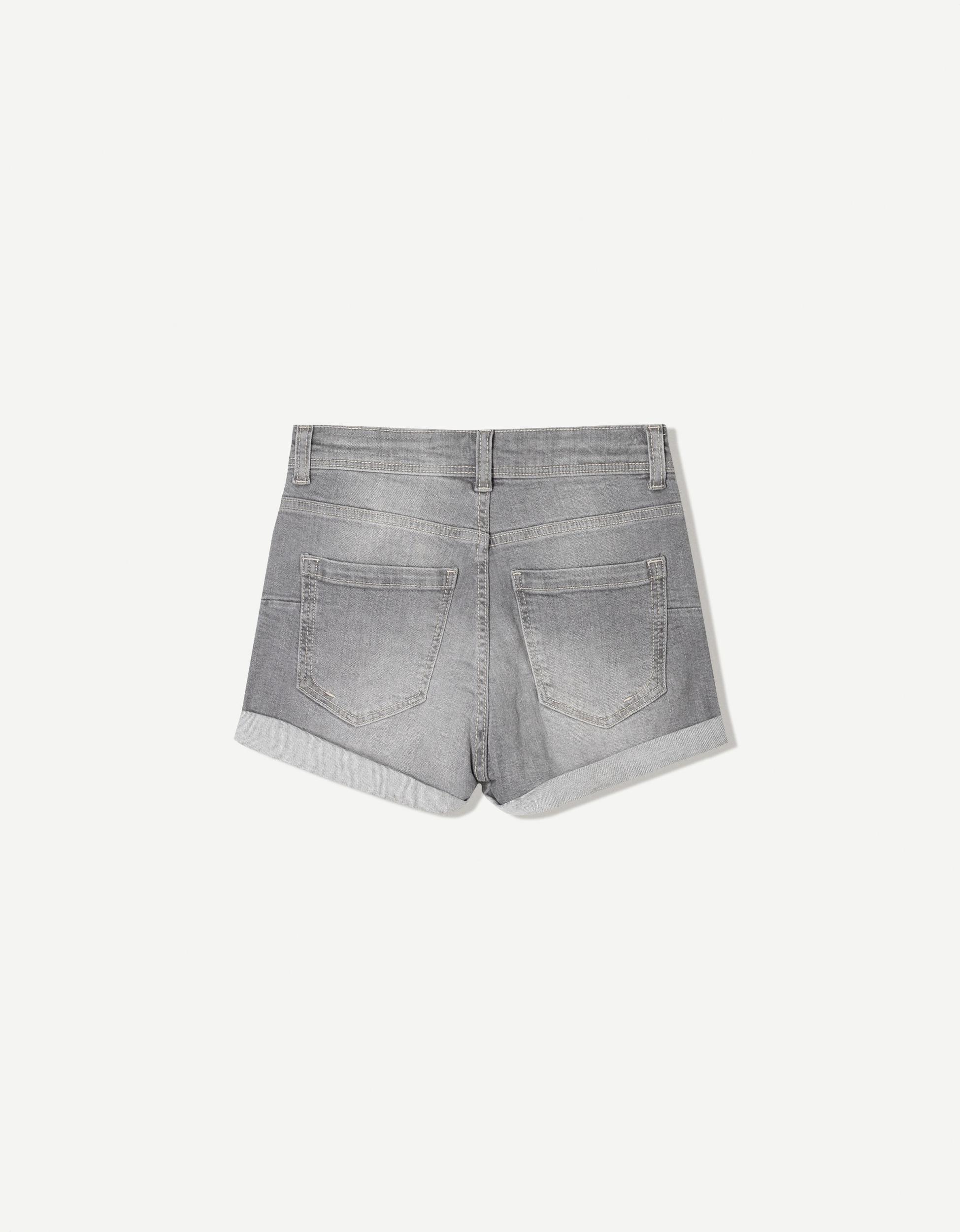 Roll-up denim shorts Product Image