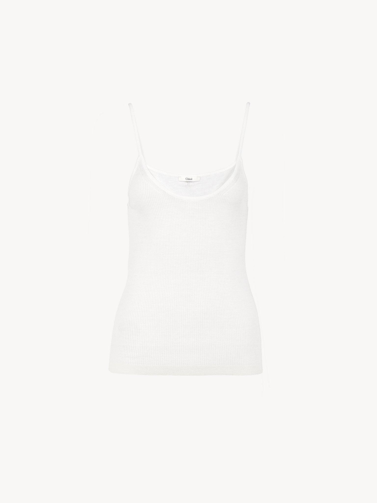 Fitted tank top in superfine wool Product Image