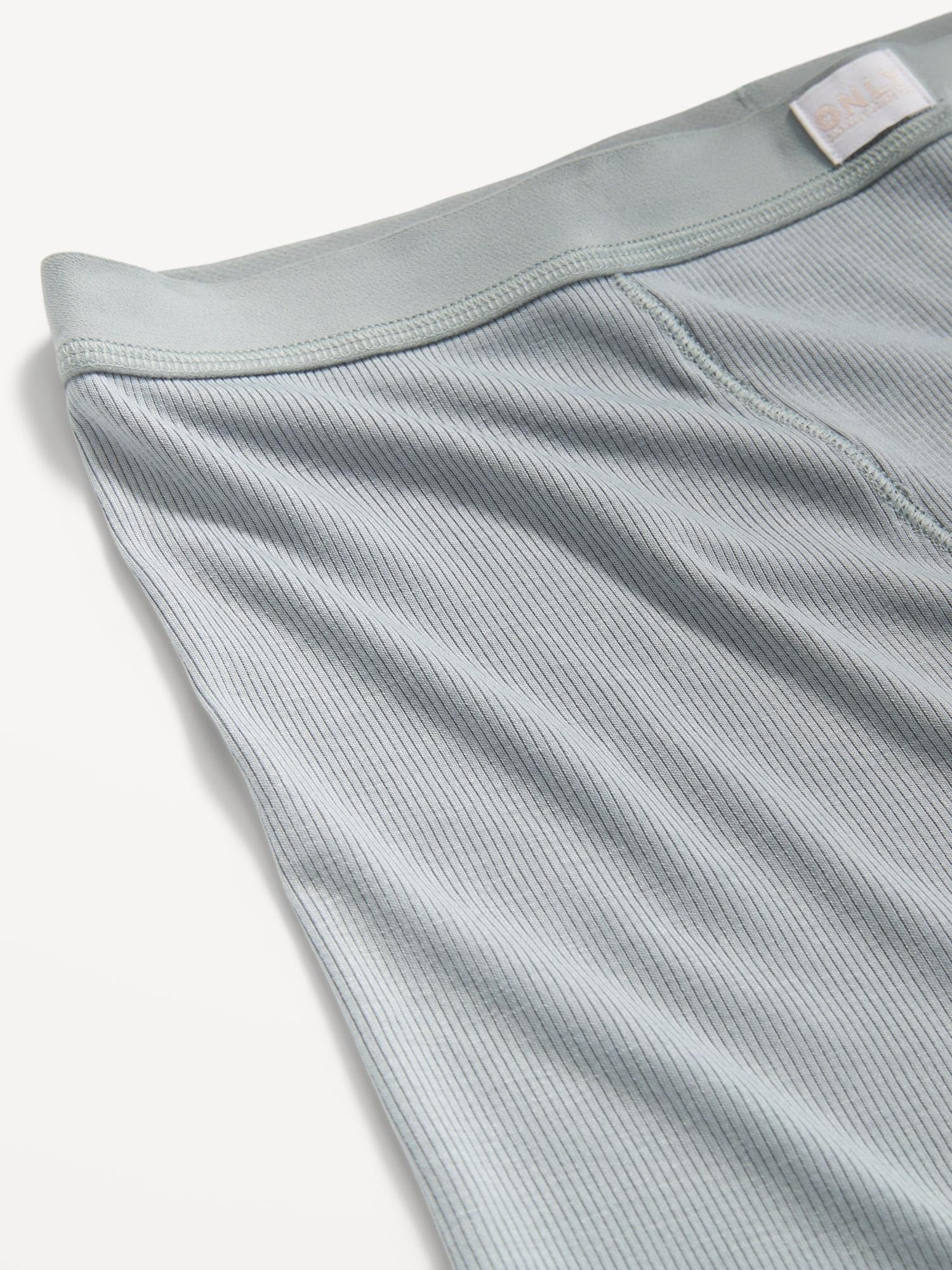 High-Waisted Ribbed Boyshort Briefs -- 3-inch inseam Product Image