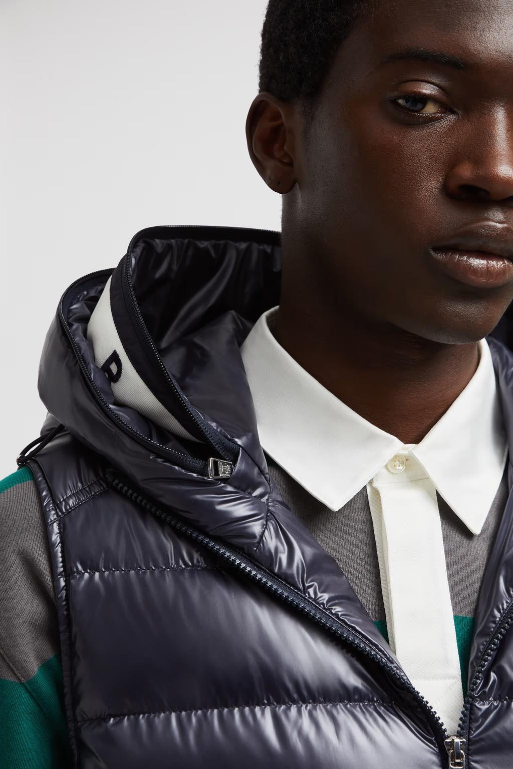 MONCLER High Collar Puffer Quilted Sleeveless Jacket In Black Product Image