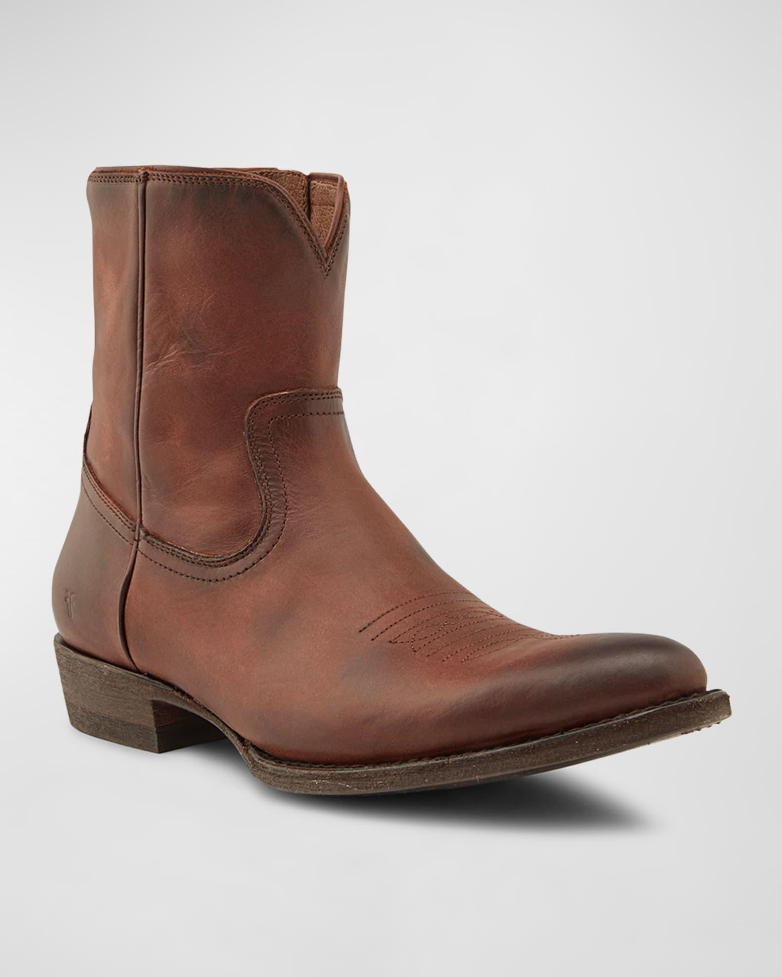 Men's Austin Side-Zip Leather Boots Product Image