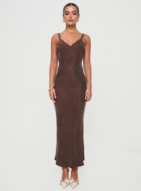 Laurette Maxi Dress Brown Product Image
