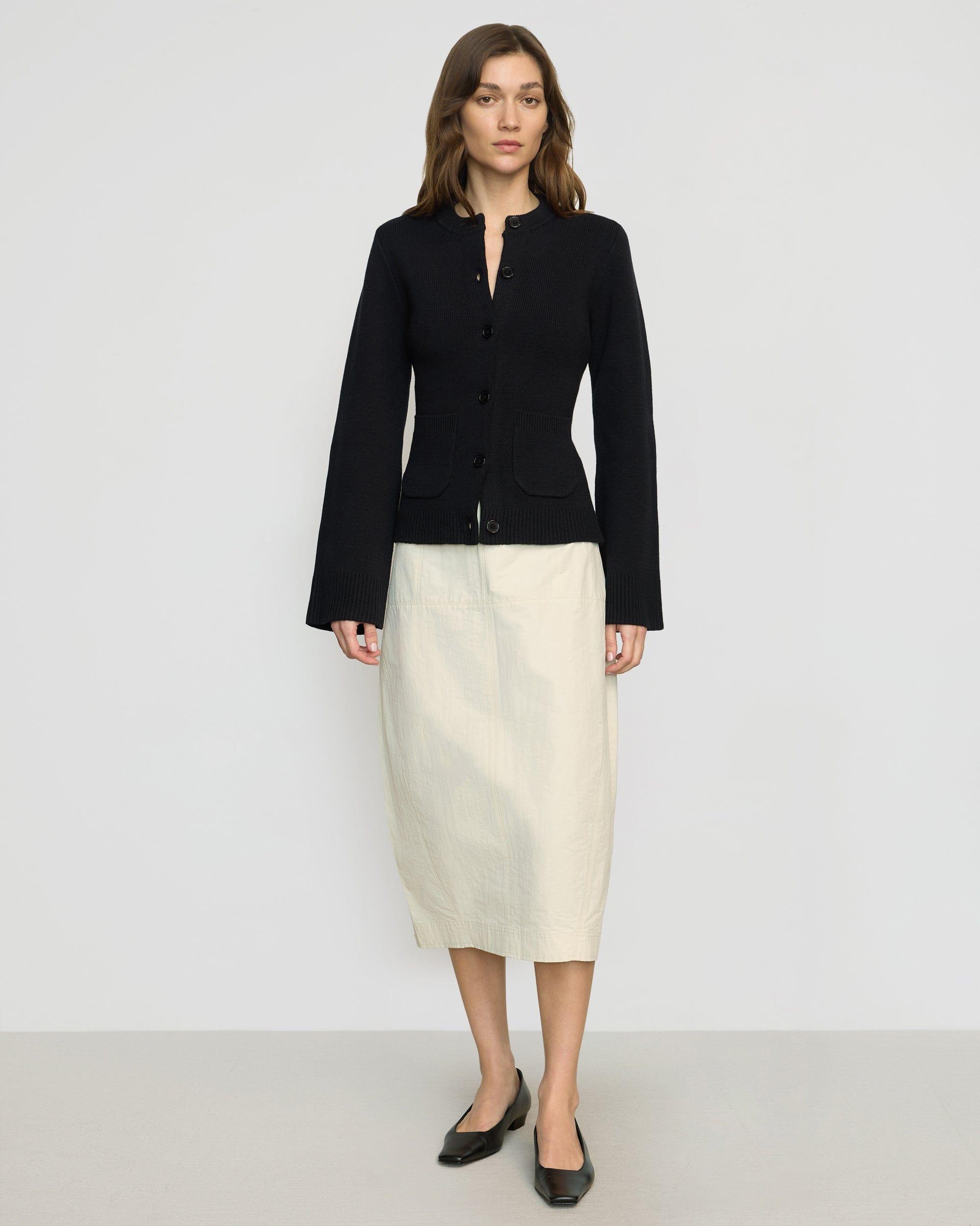 Jarmaine Back-Slit Barrel Skirt Product Image