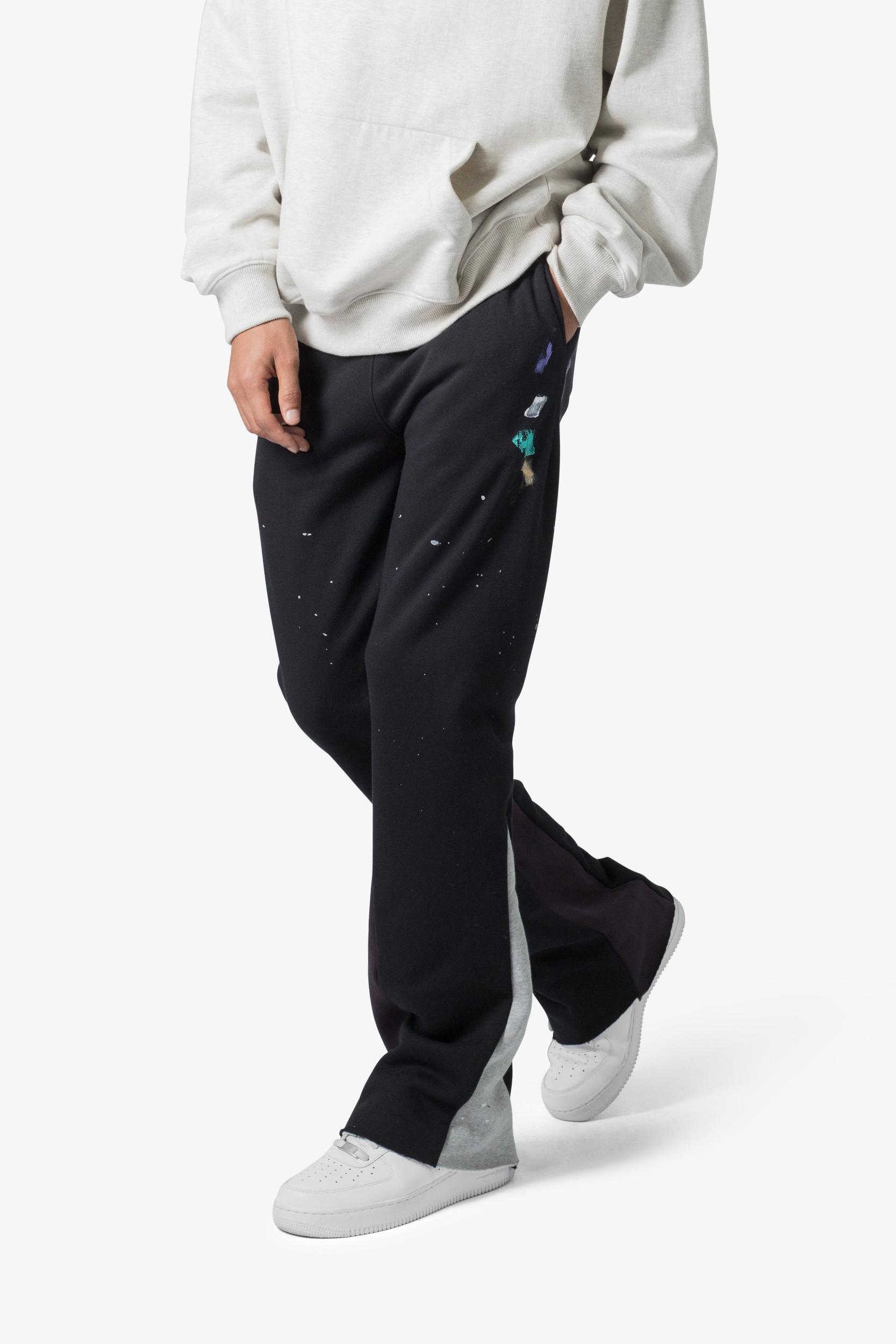 Contrast Bootcut Sweatpants - Black Male Product Image