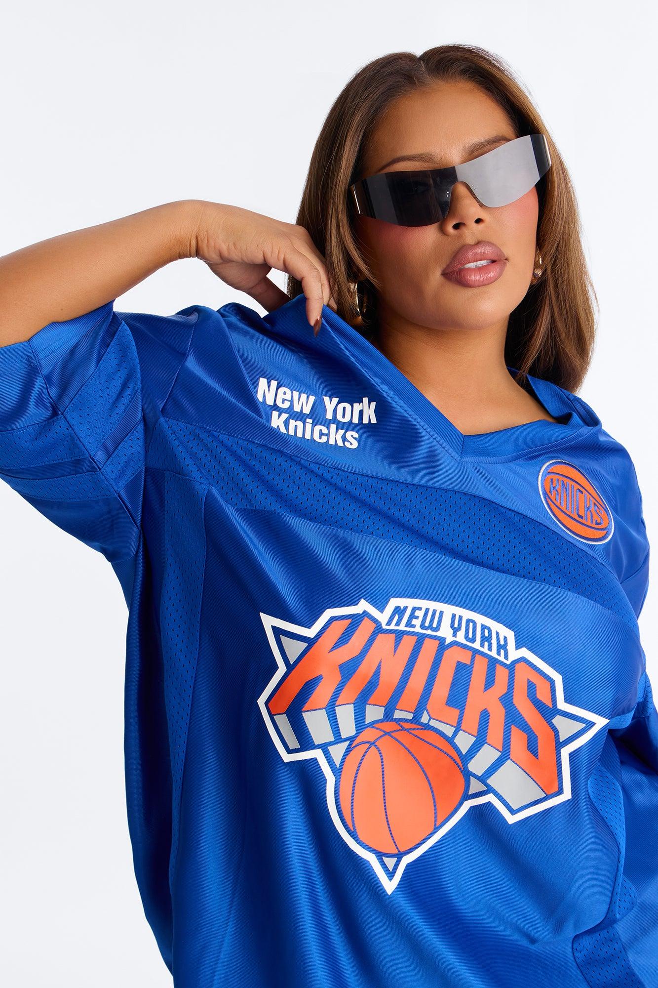 NBA Knicks Oversized Mesh Tee - Royal Female Product Image