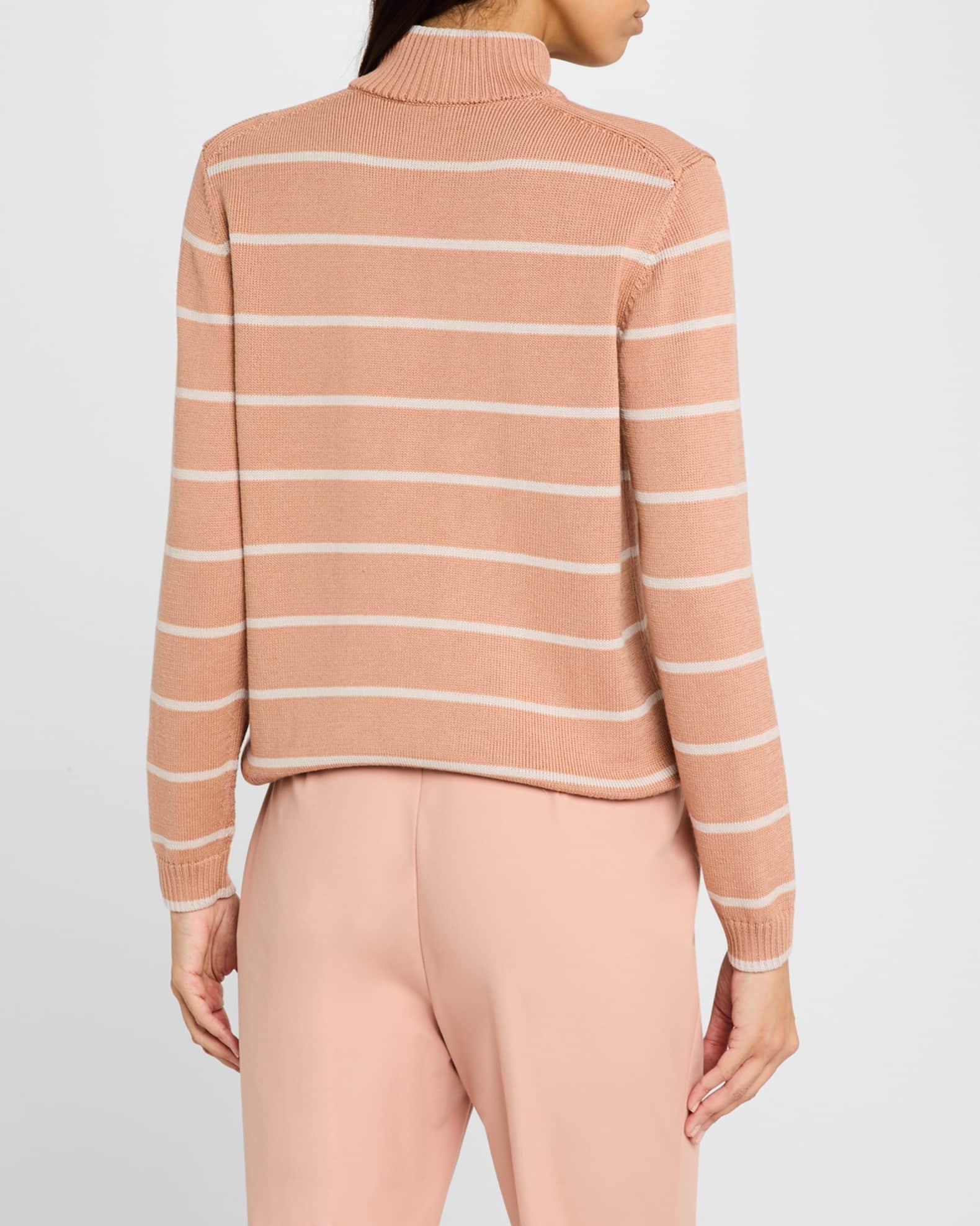 Striped Zip-Front Knit Jacket Product Image