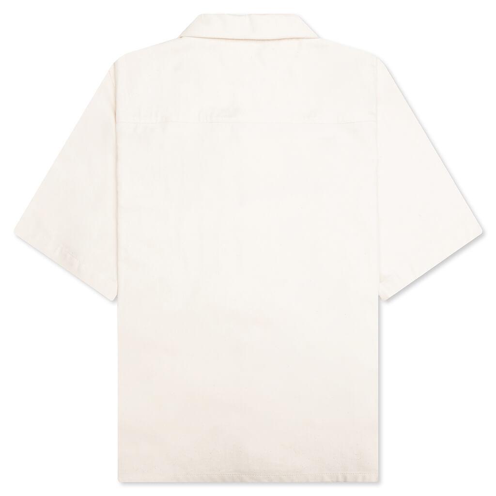 Cream Denim Short Sleeve Shirt with Trunakaroo Plaque - Bone Male Product Image