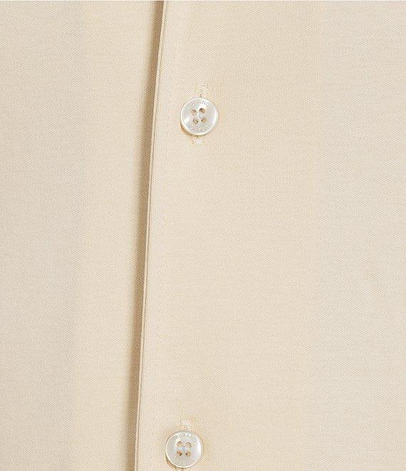 Murano Liquid Luxury Slim Fit Solid Coatfront Short Sleeve Woven Camp Shirt Product Image