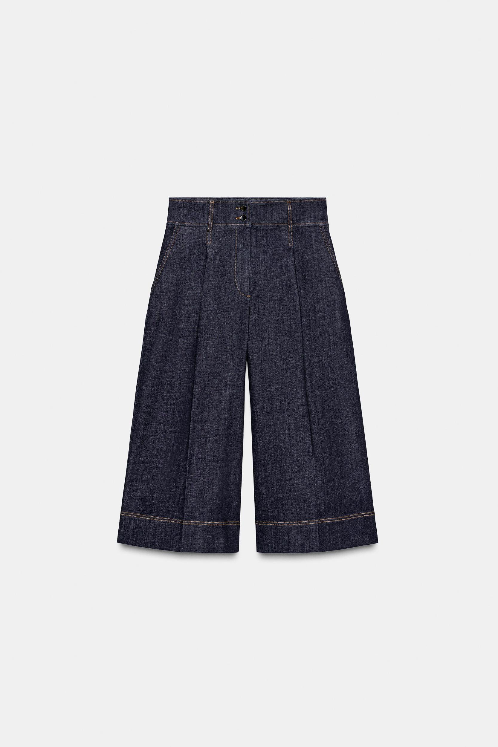 Z1975 LONG PLEATED DENIM SHORTS Product Image