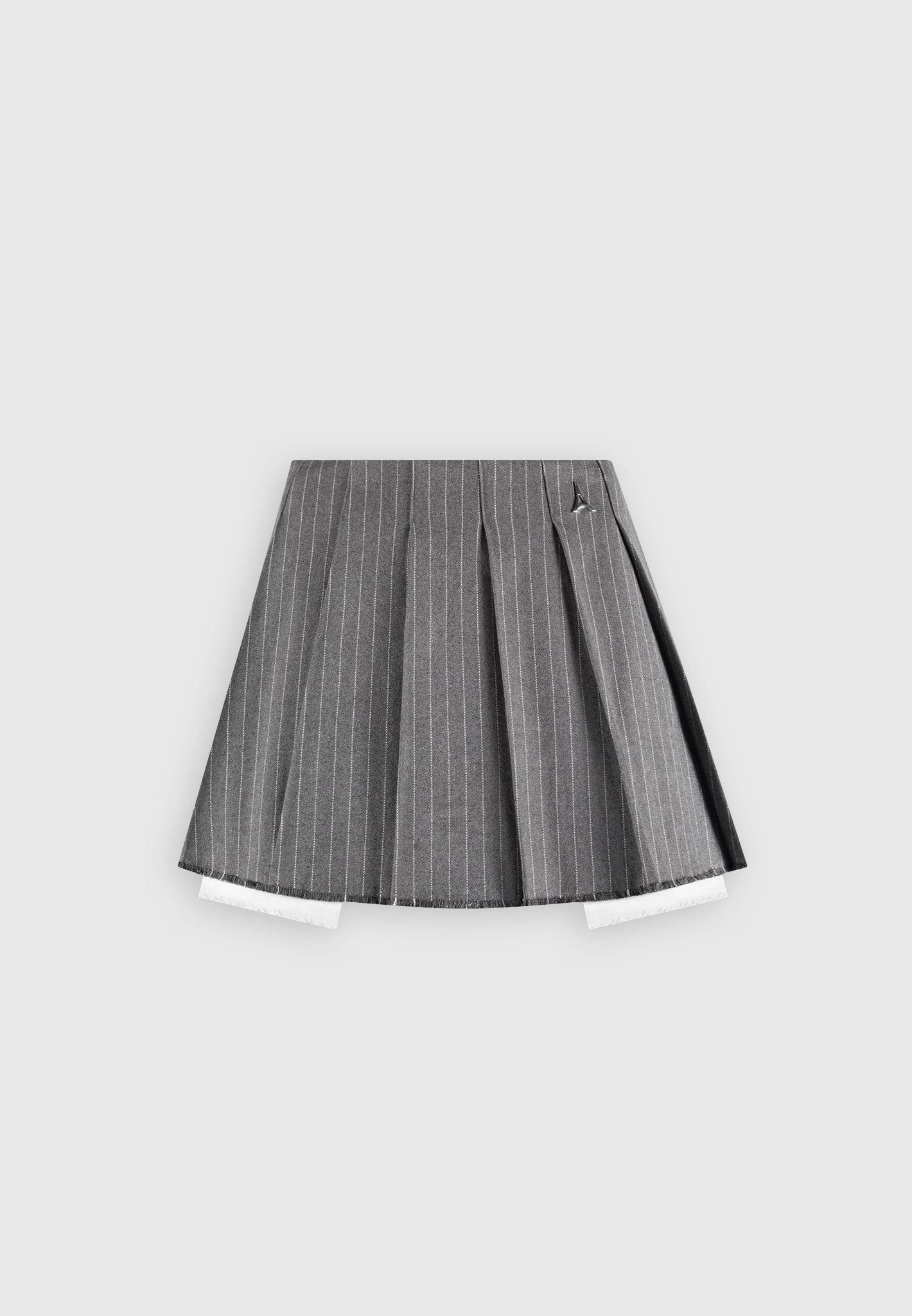 Juliette - Pinstripe Pleated Skort - Grey Pinstripe Female Product Image