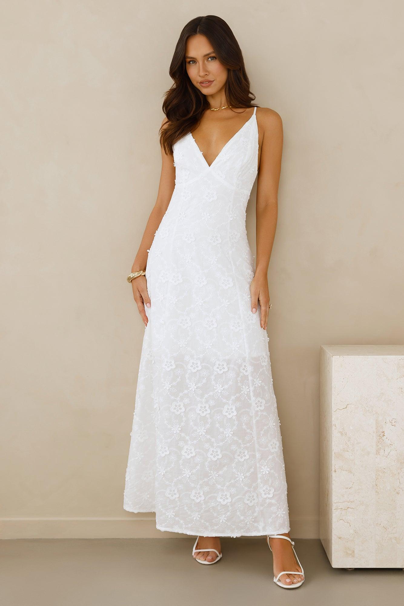 Soft Moonbeam Maxi Dress White Product Image