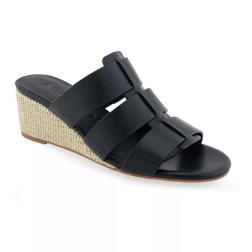 Aerosoles Wilma Women's Wedge Dress Sandals, Size: 9.5, Black Pu Product Image