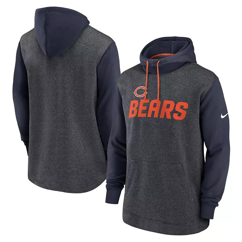 Men's Nike Heathered Charcoal/Navy Chicago Bears Surrey Legacy Pullover Hoodie,  Product Image