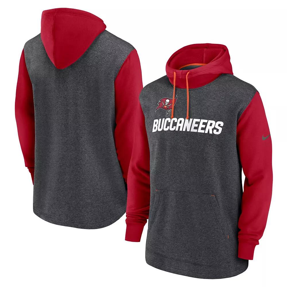 Men's Nike Heathered Charcoal/Red Tampa Bay Buccaneers Surrey Legacy Pullover Hoodie, Size: 3XL Product Image