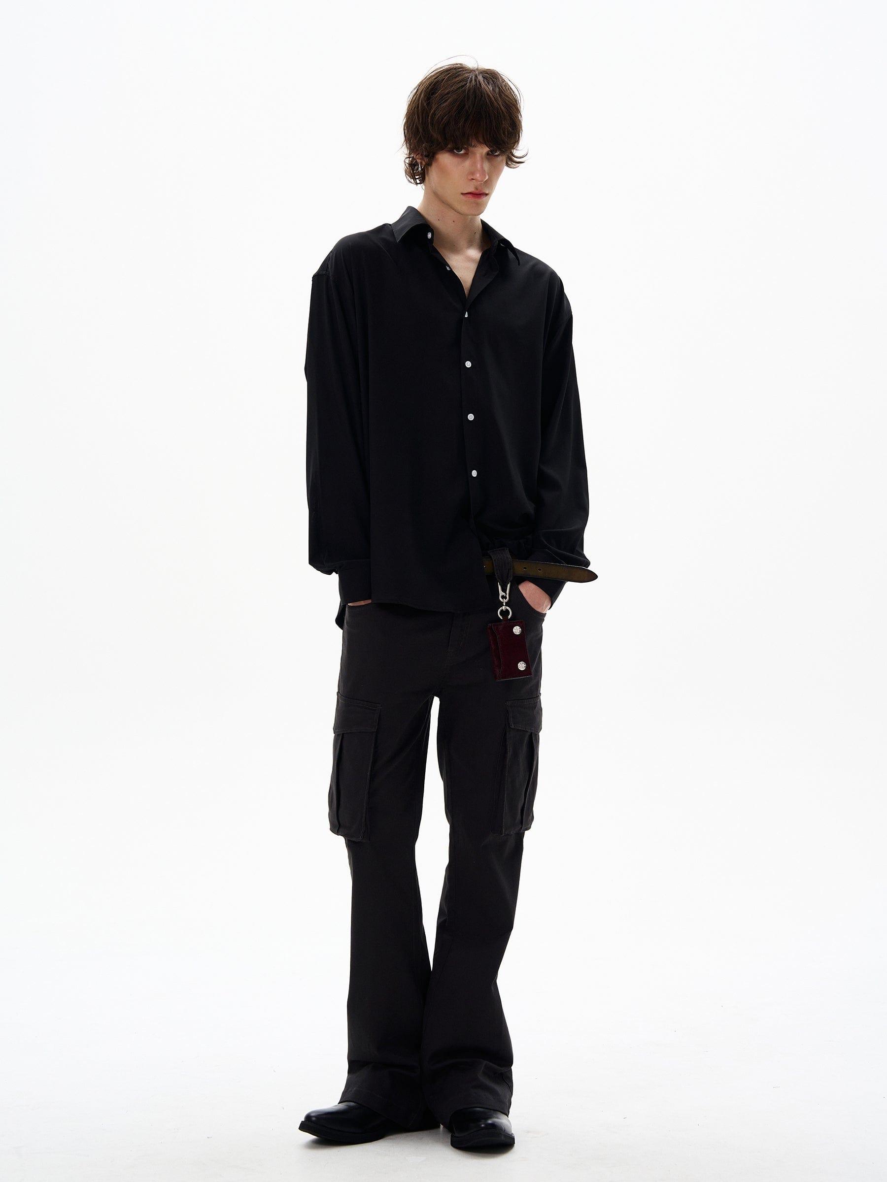 RT No. 12693 BLACK BUTTON-UP SHIRT Product Image