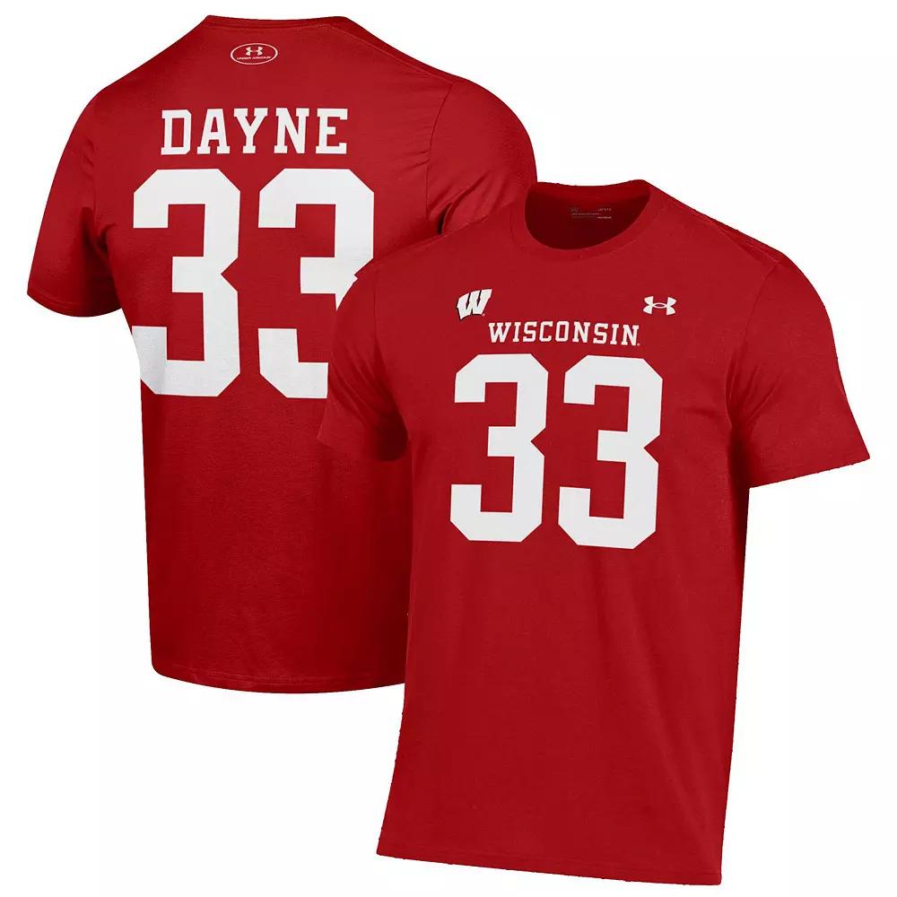 Men's Under Armour Ron Dayne Red Wisconsin Badgers Name & Number T-Shirt,  Product Image
