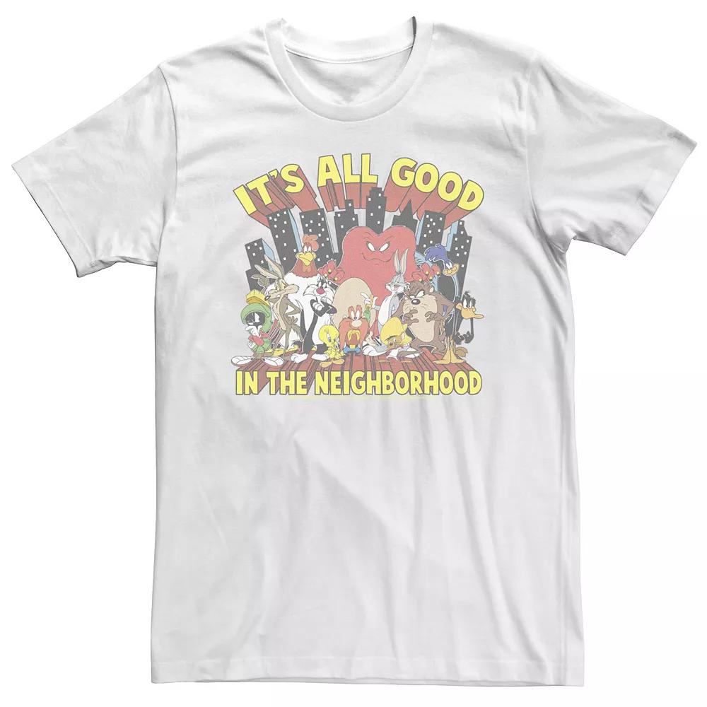Big & Tall Looney Tunes It's All Good In The Neighborhood Tee, Men's, Size: 3XLT, White Product Image