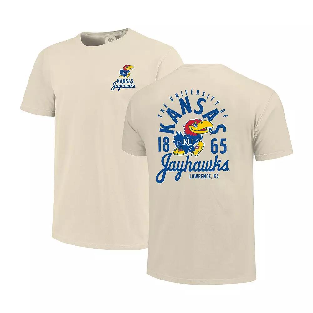 Men's Cream Kansas Jayhawks Comfort Colors Mascot Overlay T-Shirt,  Product Image