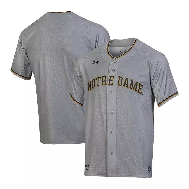 Men's Under Armour Gray Notre Dame Fighting Irish Replica Baseball Jersey, Size: Small, Grey Product Image
