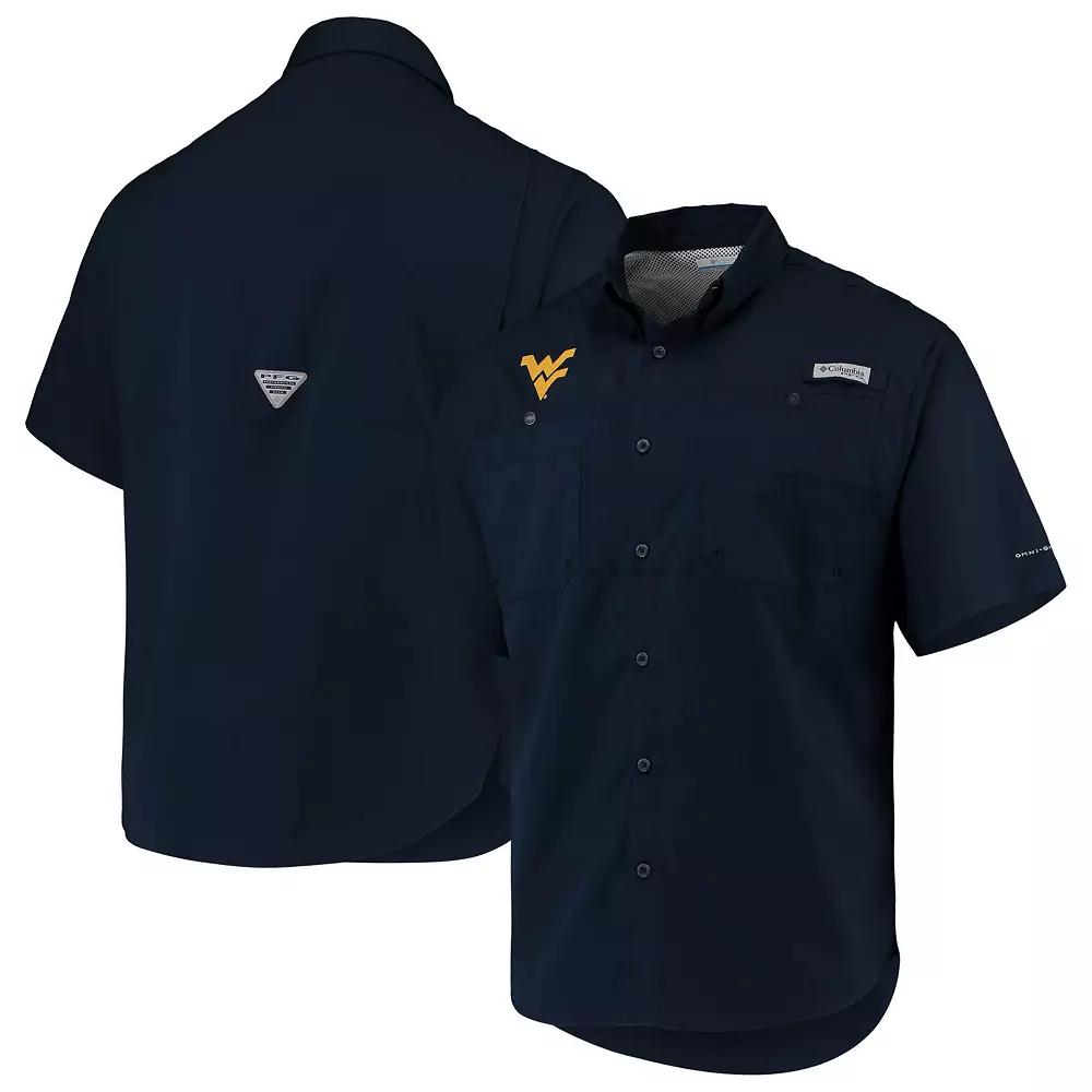 Columbia Mens Collegiate PFG Tamiami Short Sleeve Shirt - West Virginia- Product Image
