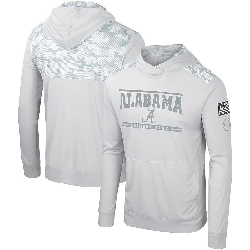 Men's Colosseum Gray Alabama Crimson Tide OHT Military Appreciation Long Sleeve Hoodie T-Shirt, Size: Large, Grey Product Image