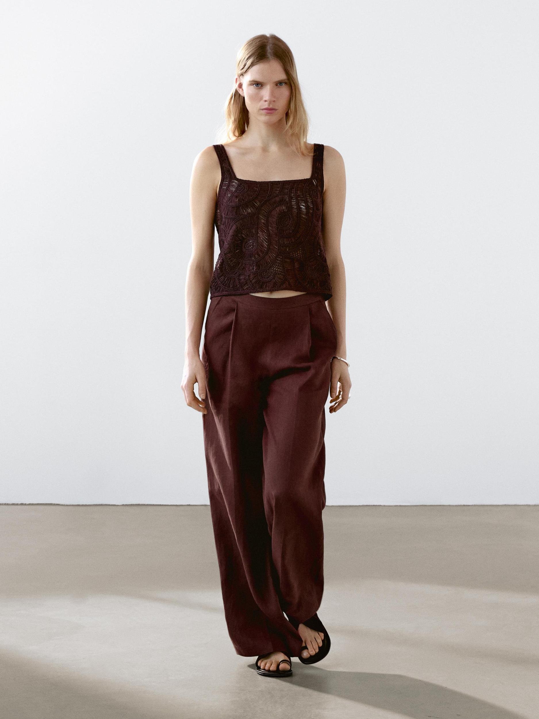 100% linen two-button blazer Product Image