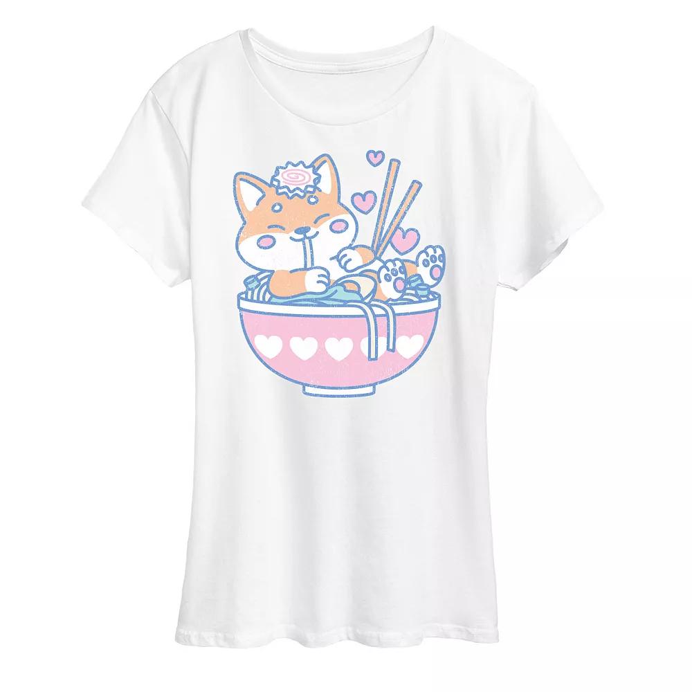 Women's Kawaii Ramen Shiba Inu Graphic Tee,  Product Image