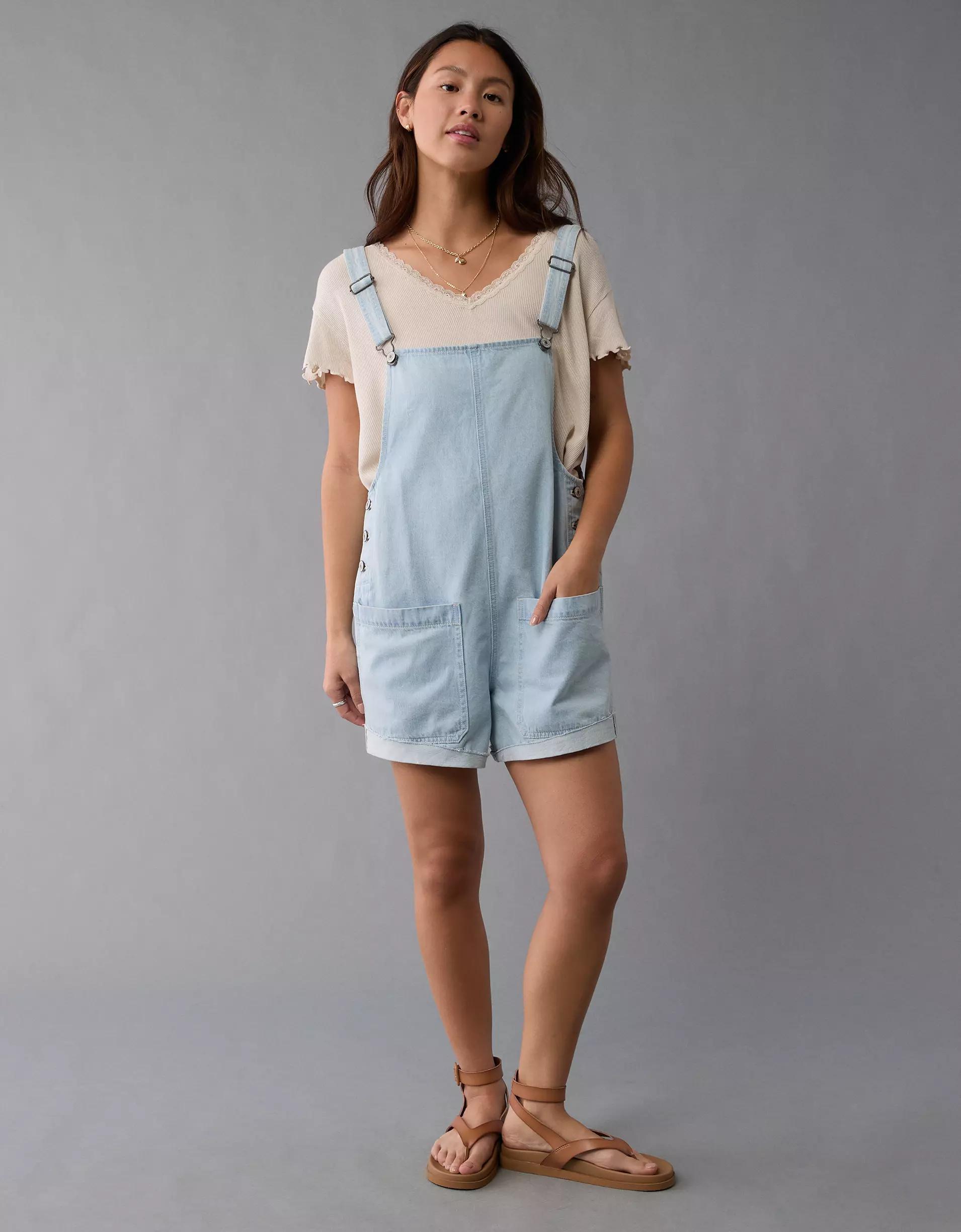 AE Easy Baggy Denim Short Overall Product Image