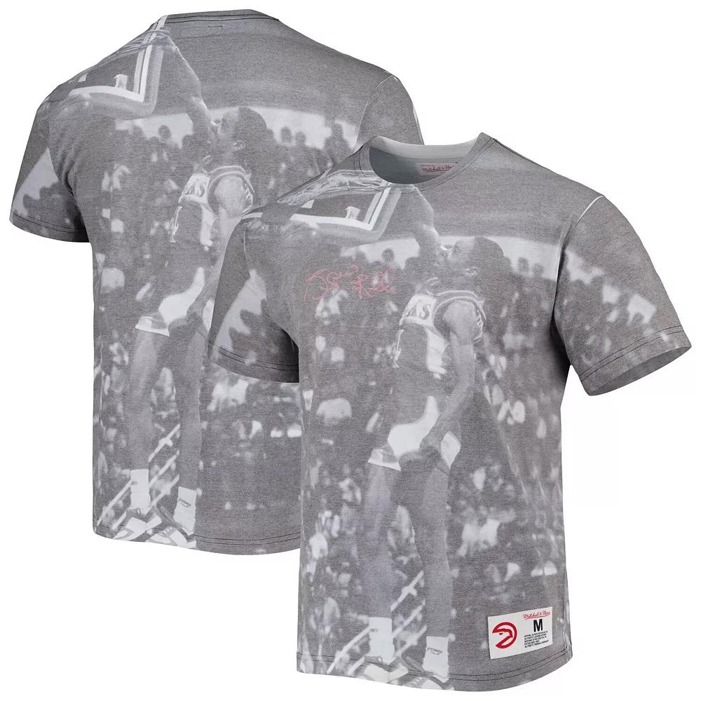 Men's Mitchell & Ness Spud Webb Heather Gray Atlanta Hawks Above The Rim T-Shirt,  Product Image