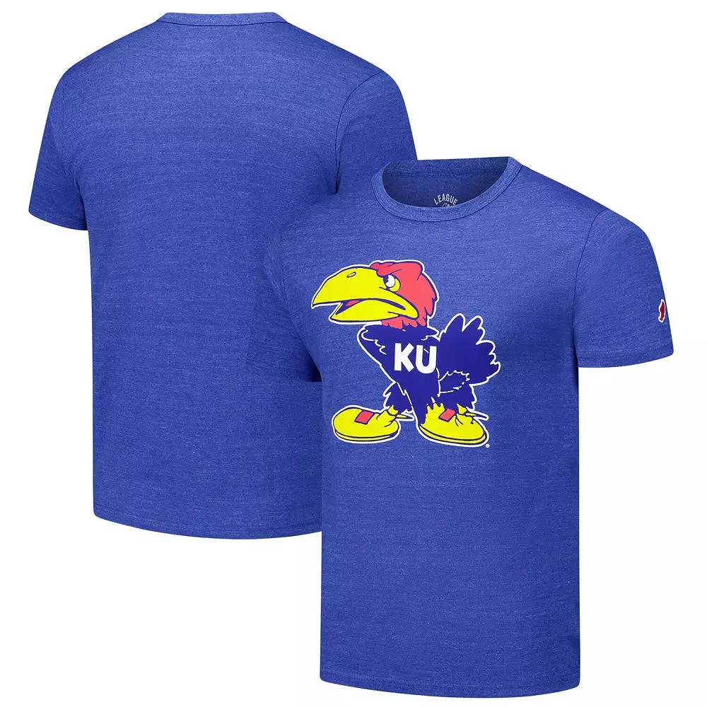 Men's League Collegiate Wear Heather Royal Kansas Jayhawks Victory Falls Tri-Blend T-Shirt, Size: 2XL, Blue Product Image