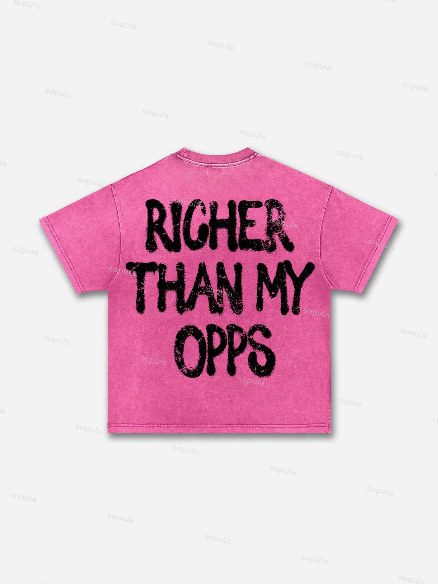 Richer Than My Opps Vintage Abstract Graphic Washed T-shirt Product Image