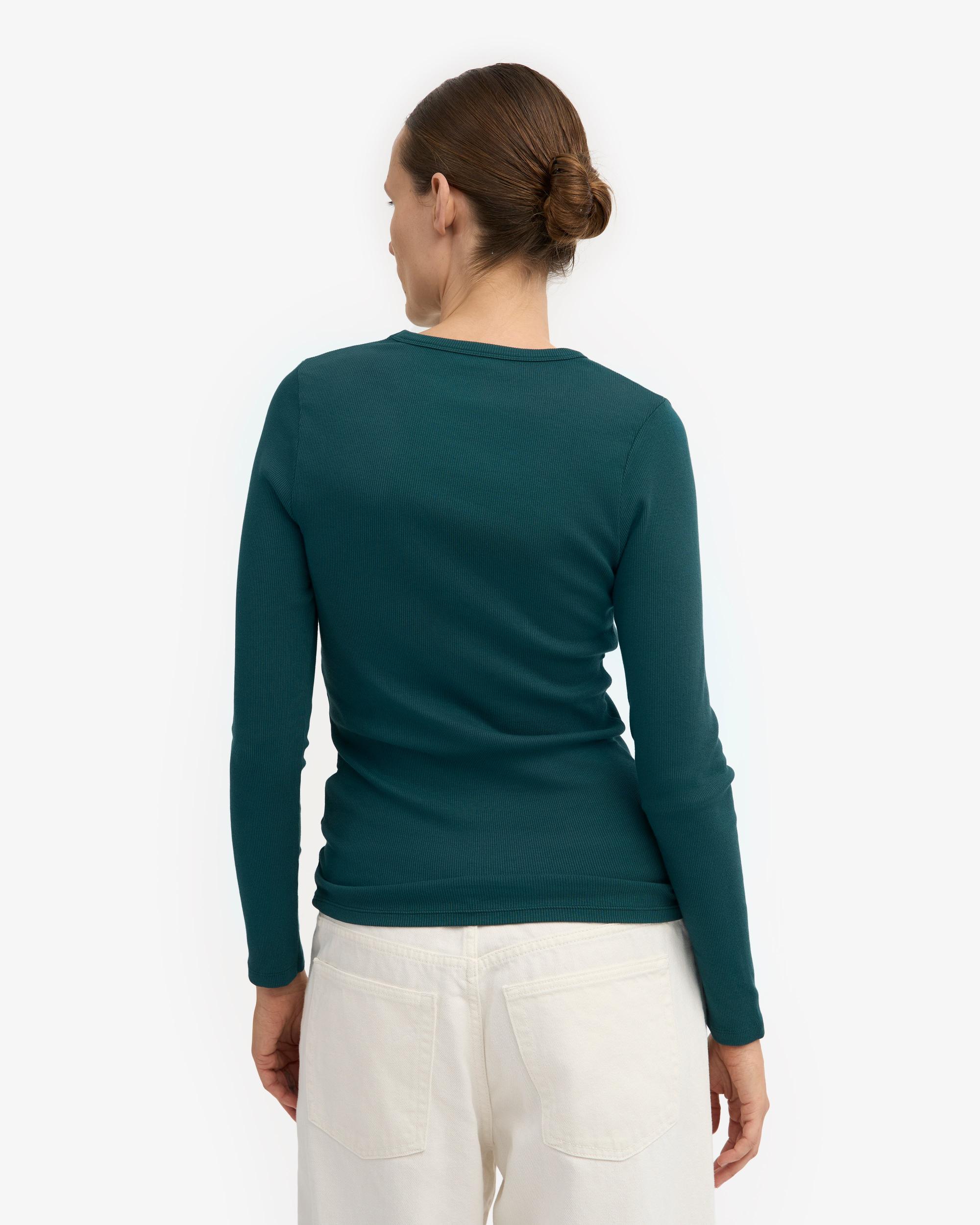 Women Organic Rib LS T-Shirt - Ocean Green Product Image