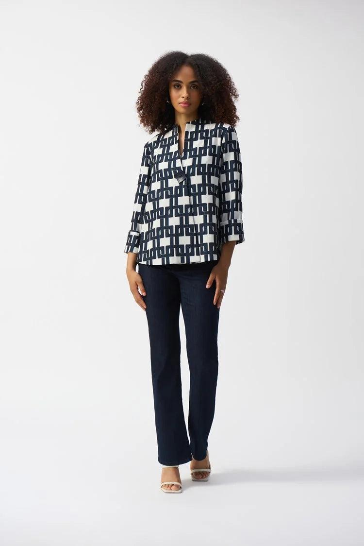 Geometric Jacquard Trapeze Jacket Product Image