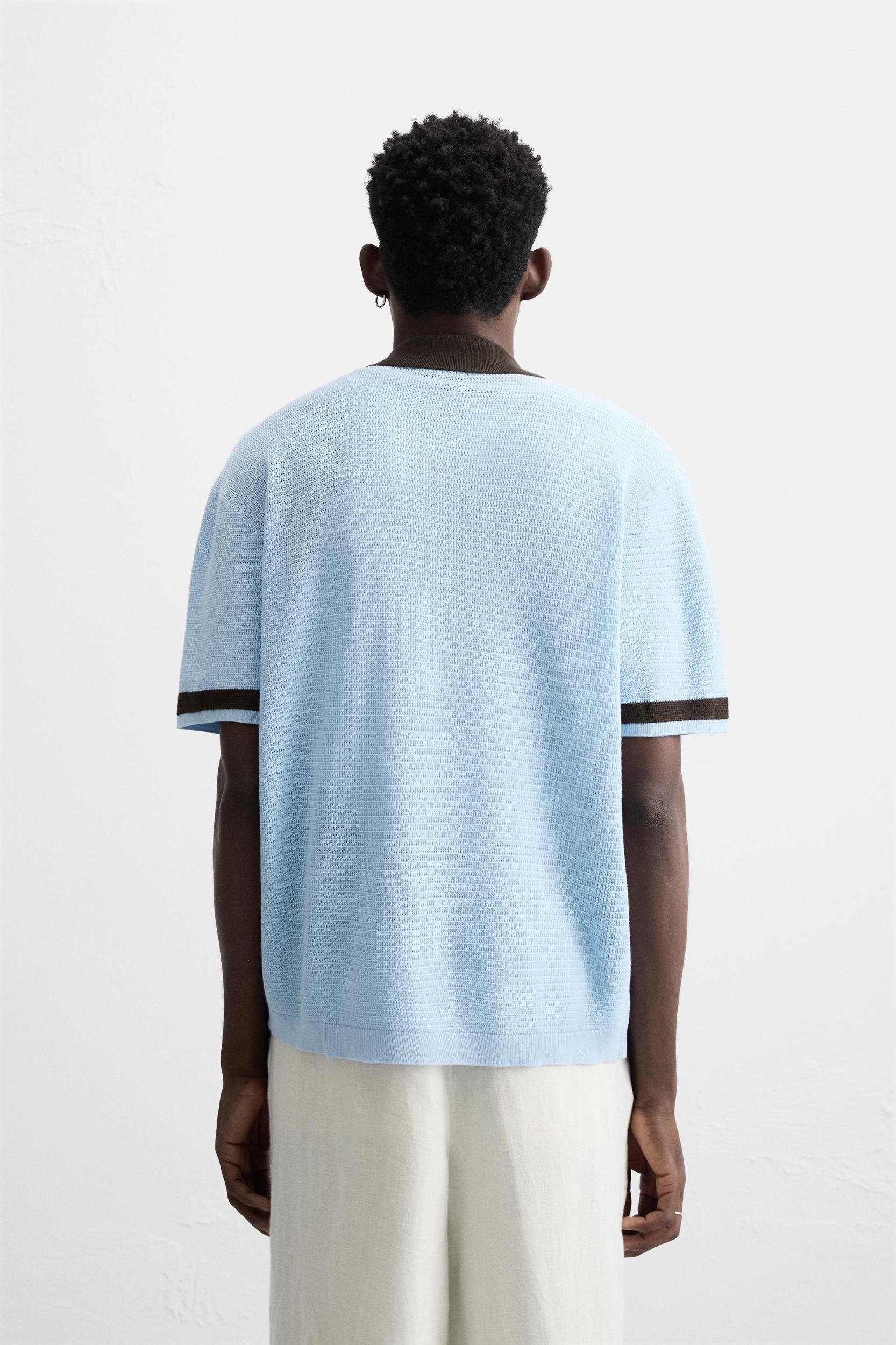 CONTRAST KNIT SHIRT Product Image