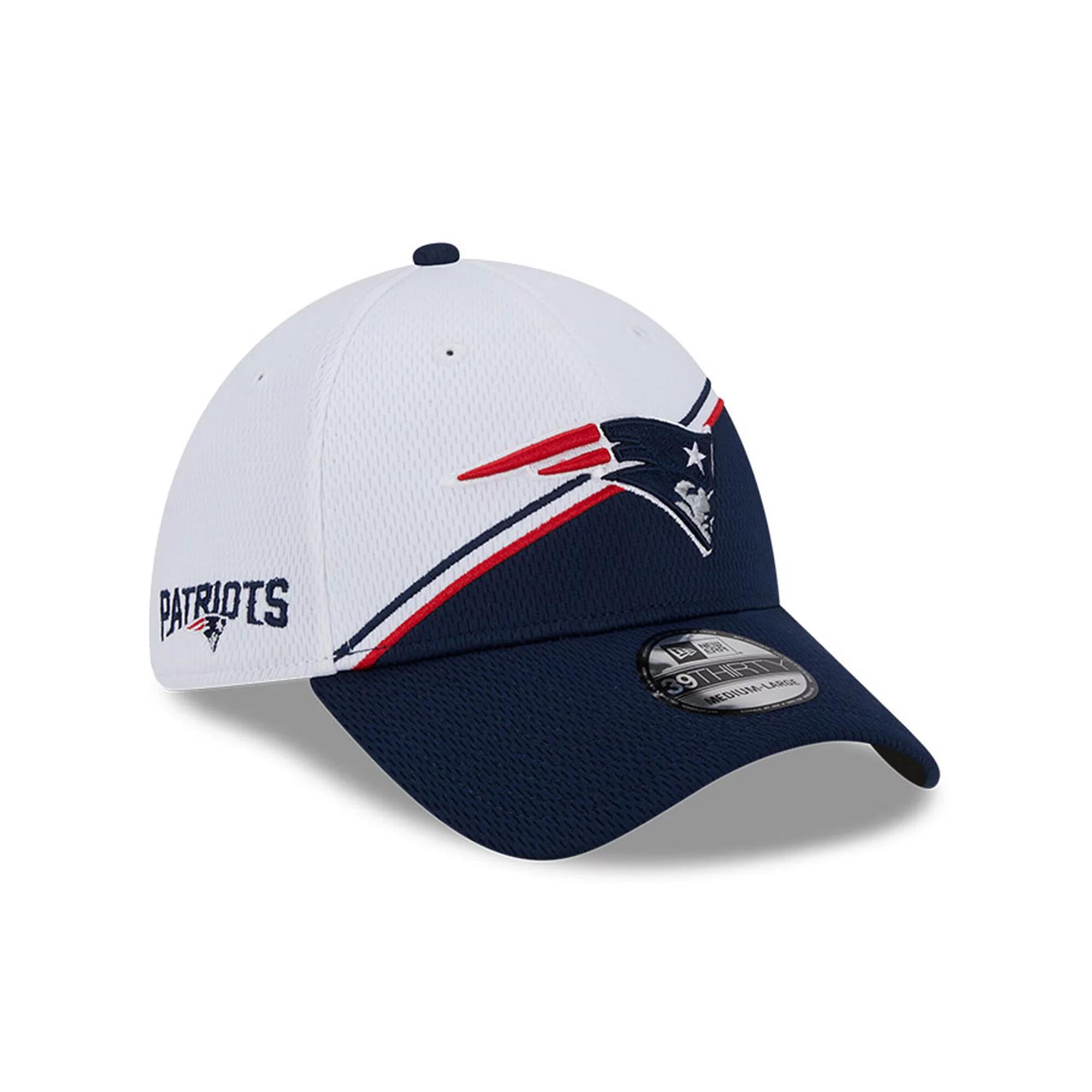 Men's New Era White/Navy New England Patriots 2023 Sideline 39THIRTY Flex Hat,  Product Image