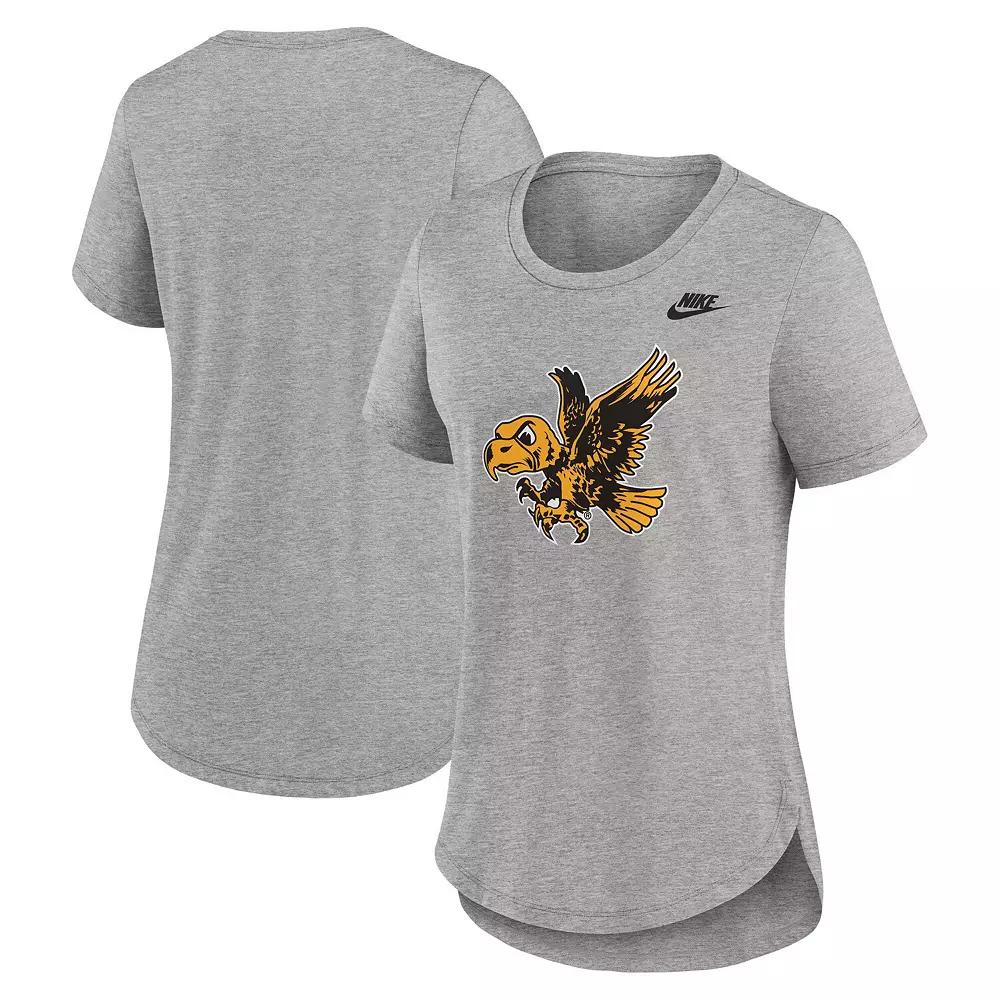 Women's Nike Heather Gray Iowa Hawkeyes Legacy Tri-Blend T-Shirt, Size: Large, Grey Product Image