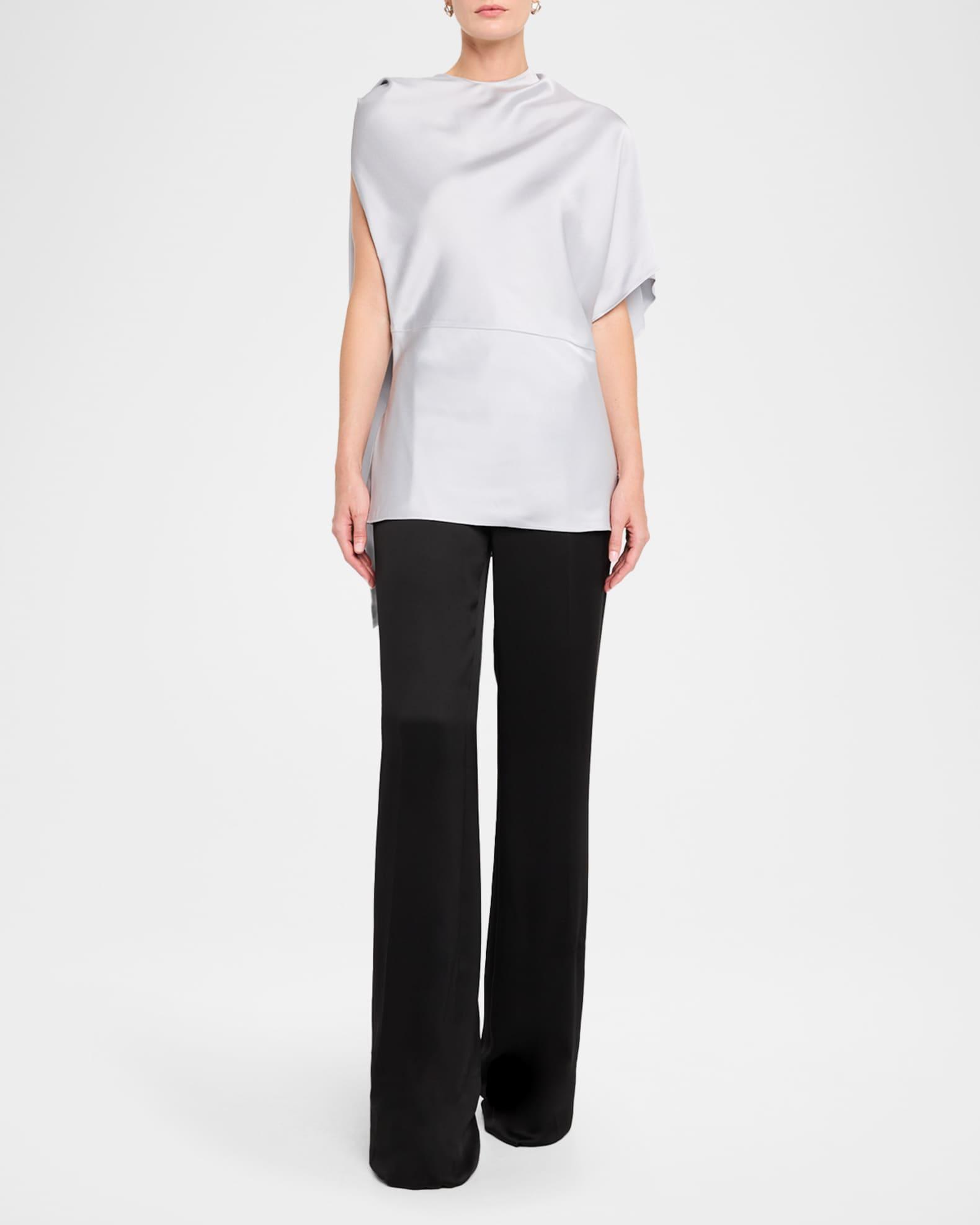 Asymmetric Drape Satin Top Product Image