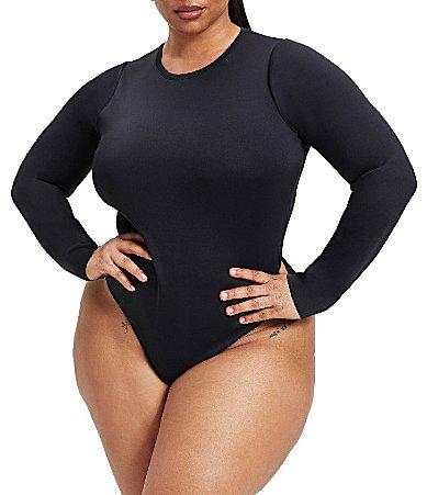 Womens Sculpting Crewneck Bodysuit | Ultra-Soft Matte Breathable Fabric | | Good American by Khlo Kardashia Product Image