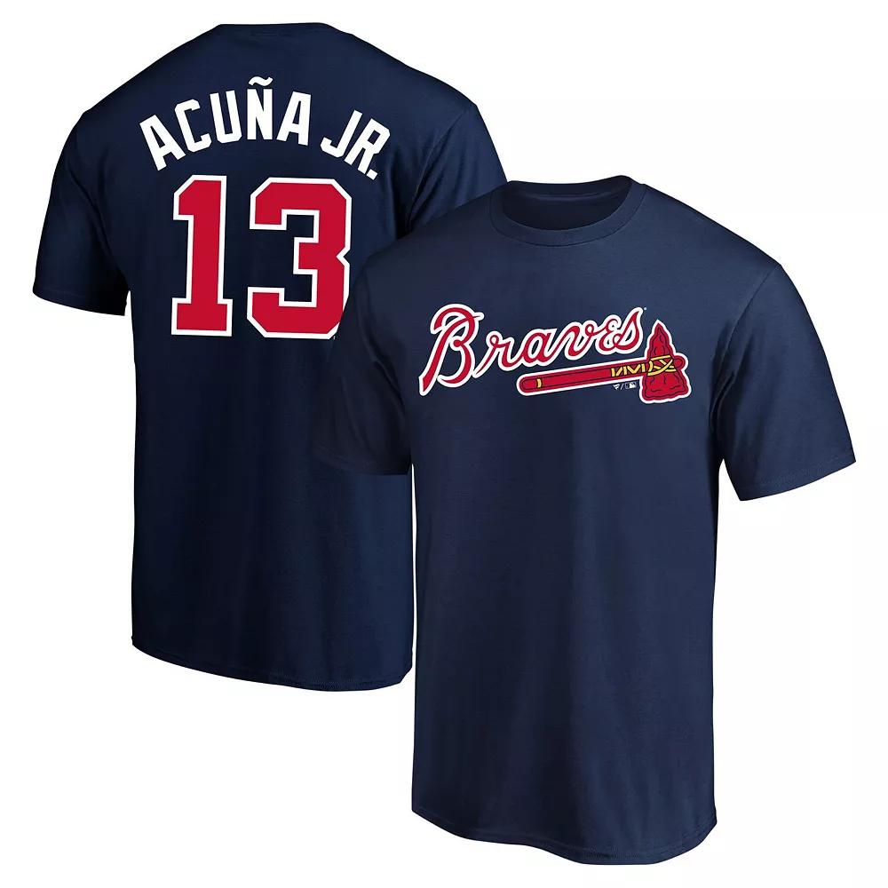 Men's Profile Ronald Acuna Navy Atlanta Braves Big & Tall Name & Number T-Shirt,  Product Image