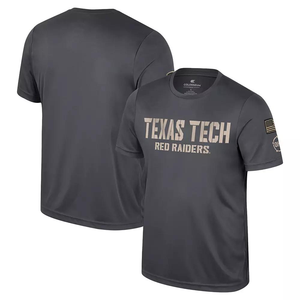 Men's Colosseum Charcoal Texas Tech Red Raiders OHT Military Appreciation T-Shirt,  Product Image