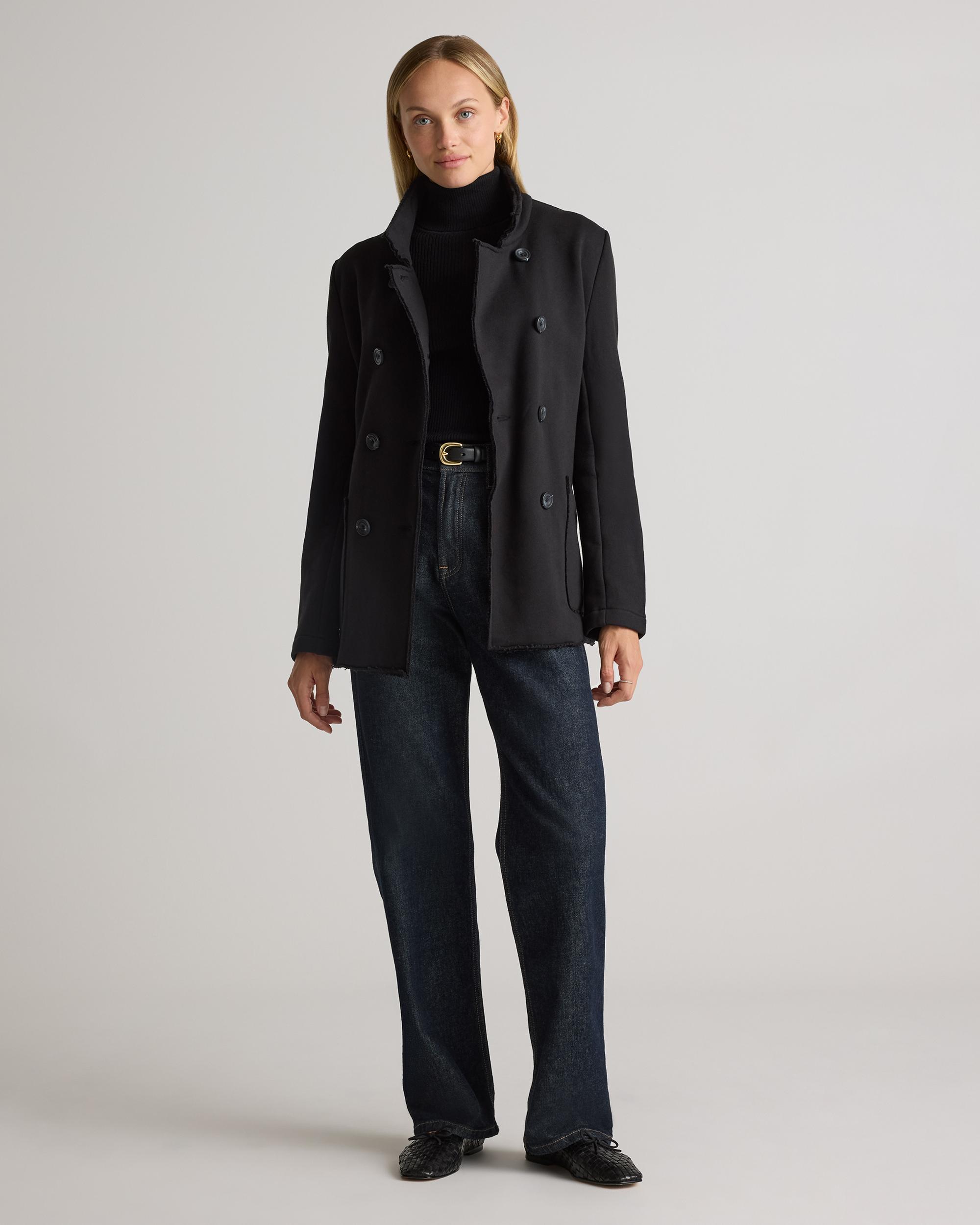 Quince | Women's French Terry Fleece Peacoat Organic Cotton Product Image