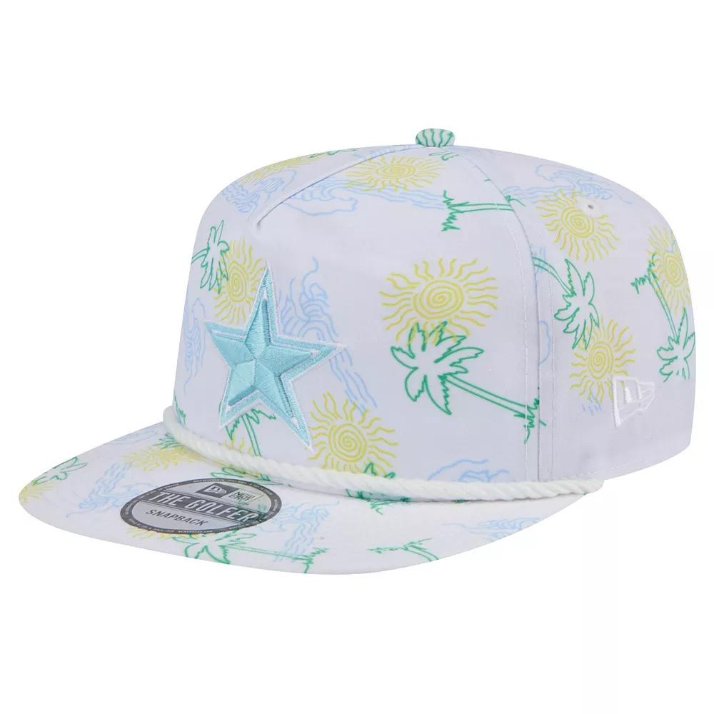 Men's New Era White Dallas Cowboys  Vacay Golfer Snapback Hat Product Image