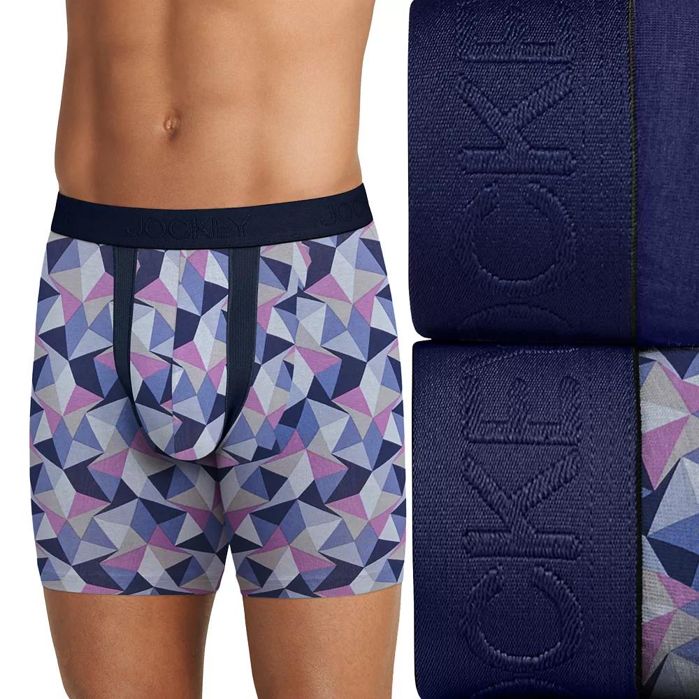 Big & Tall Jockey® 2-Pack Big Man Chafe Proof Pouch Cotton Stretch 6" Boxer Brief, Men's,  Product Image