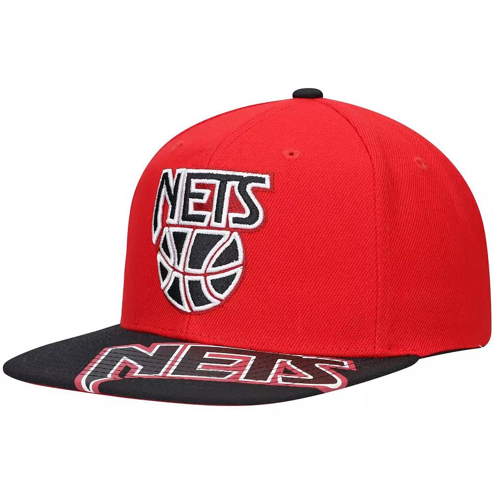 Men's Mitchell & Ness x Lids Red/Black New Jersey Nets Hardwood Classics Reload 3.0 Snapback Hat, Nba Red Product Image