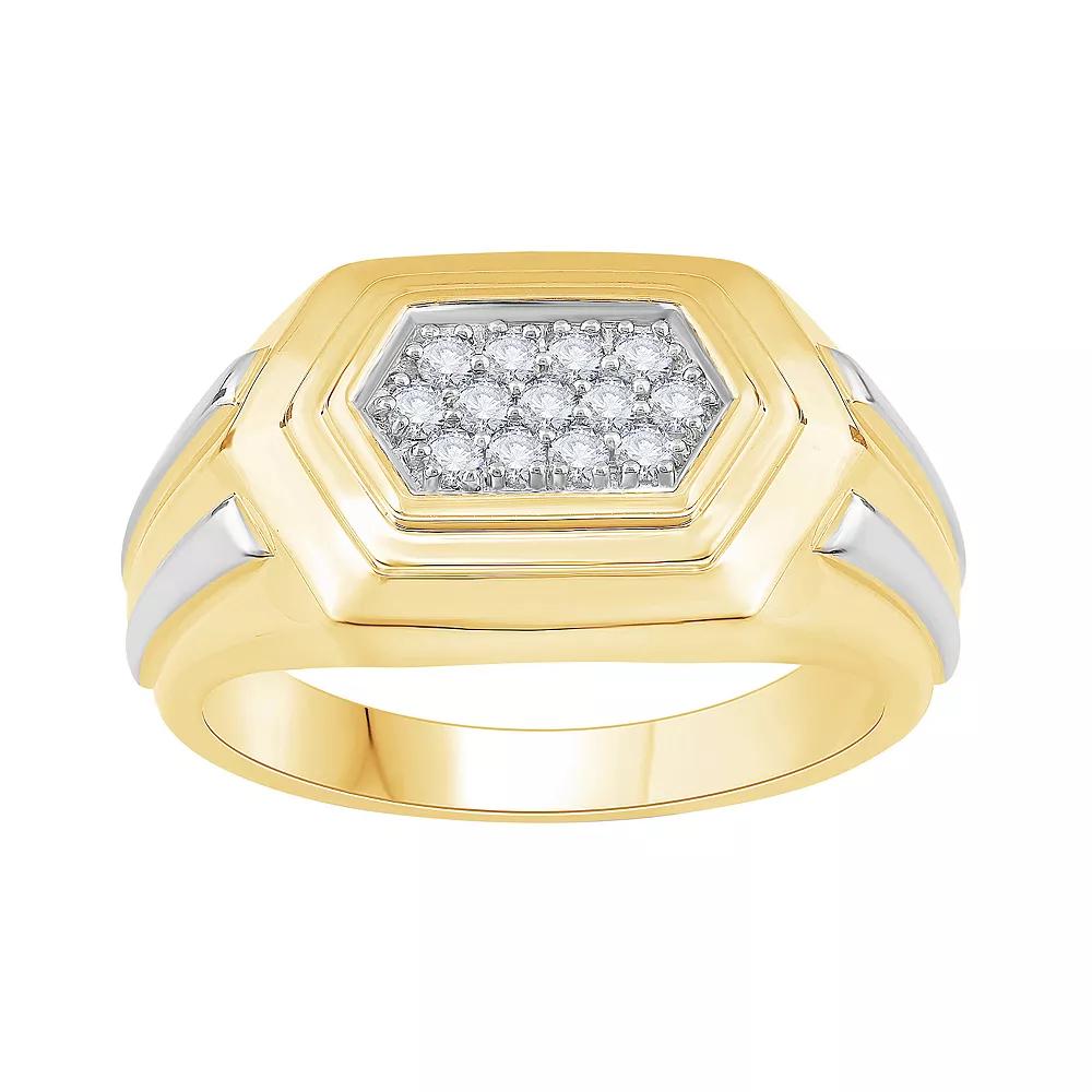 Men's 14k Gold Over Silver 1/3 Carat T.W. Diamond Ring, Size: 11, Gold Tone Product Image